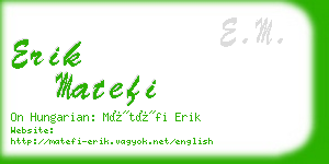 erik matefi business card